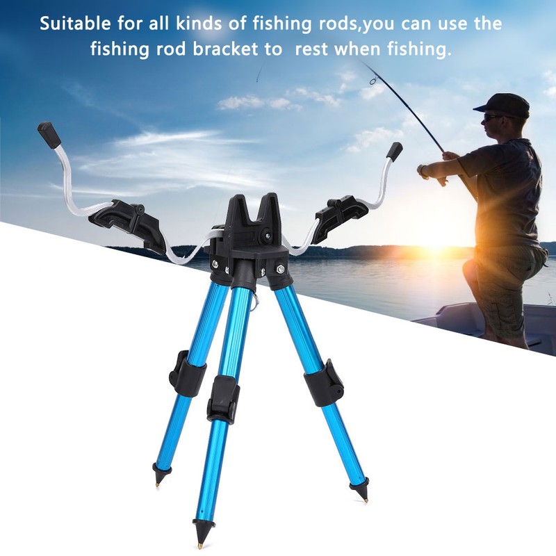 Foldable Multipurpose Fishing Rod Bracket Tripod Beach Long Range Aluminum