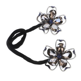 SAFIGLE Rhinestone Flower Hair Clip Bun Maker Versatile Hairstyle Shaper for Buns Updos Hair Accessory for Effortless Styling for Any Occasion