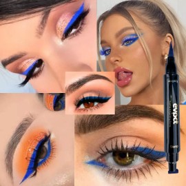 2pz Delineador Doble Sello De Gato Indeleble Waterproof F Color Negro Y Negro Efecto Mate