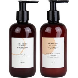Remedios del Bosque Kit Cuidado del Cabello con Shampoo y Acondicionador Aroma Flores Silvestres, Limpia y Nutre Cabello, Sin sulfatos ni Parabenos. (250 ML)