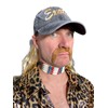 Rubber Johnnies EXOTIC BASEBALL CAP with blond hair attached, Tiger