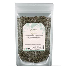 Starwest Botanicals Dried Echinacea Angustifolia Organic - Loose Leaf Herb for Tea, Tinctures, & Natural Herbal Blends, Cut & Sifted, Certified Kosher, Non-GMO - 4 oz Pouch