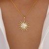 Inateannal Boho Sunburst Pendant Necklace Gold Crystal Sun Necklace Moon