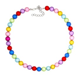 Pearl Choker Necklace for Women AAA+ Simulated Shell Pearl Necklace Strand Variety Of Colors 10mm Pearls Length 17 Inches (Colorful pearl necklace)