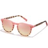 CARFIA Pink Mirrored Keyhole Retro Polarized Sunglasses for Women Small