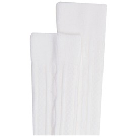 Jefferies Socks Big Girls' School Uniform Acrylic Cable Knee High (Pack of 3), White, Medium