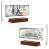 PONNOR Dollar Bill Frame,Acrylic Currency Display Holder with Black Walnut