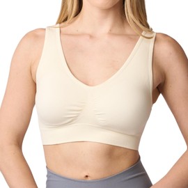 Coobie Seamless Comfort Bra,Ivory,Large