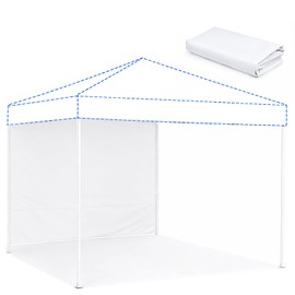 10x10 Canopy Sidewall, 1 Pack White Wall Panel, Frame Not Included – Heavy Duty 300D Oxford Waterproof Pop Up Canopy Tent Walls with Zipper No Frame or Top