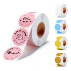 Etiquetas Térmicas Directas Circulares 2×2 PuLG. (rollo 750) Color Rosa