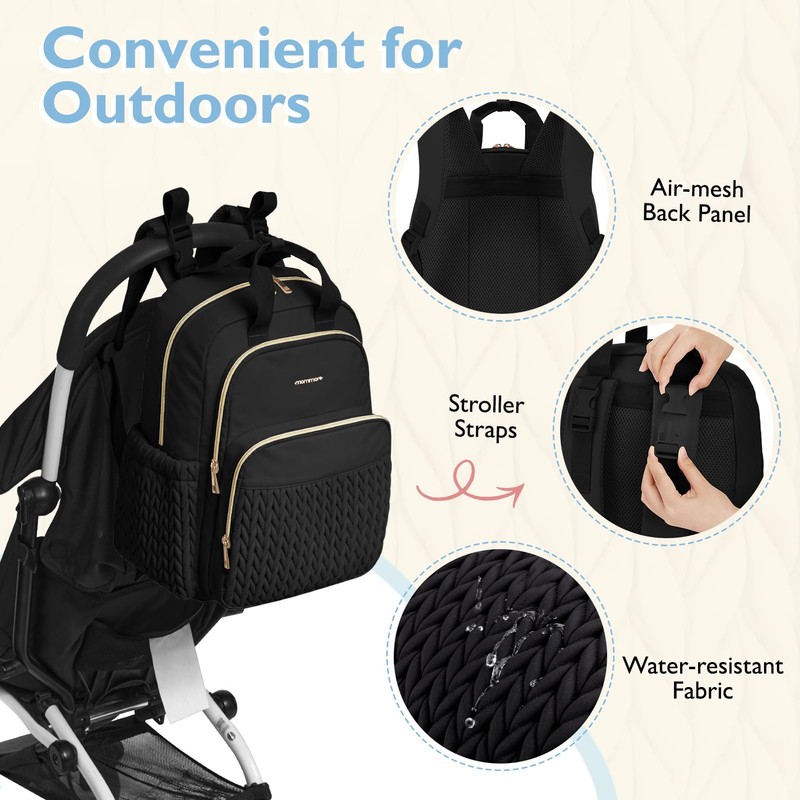 mommore Diaper Bag Backpack Large Baby Bag for Boys Girls