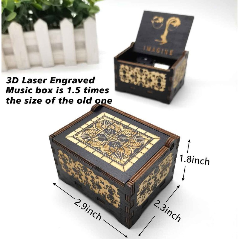 Imagine Music Box Imagine Music Box Wooden Engraved Gift Music