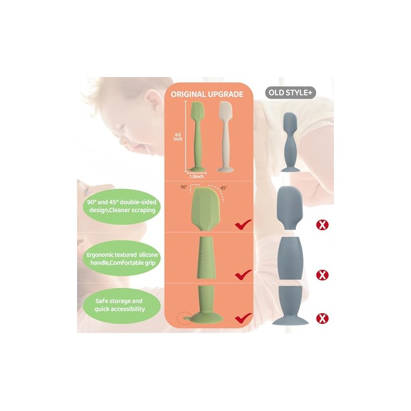 Baby Diaper Cream Spatula 3 Pack Diaper Spatulas Soft Silicone
