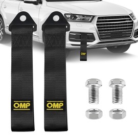 GD HUA Pack of 2 Tow Ropes for Racing Cars, High-Strength Tow Rope, Bumper Tow Ropes, Tow Loop, Universal, Pull Rope High Strength for Vehicle Front and Rear Bumpers (Black)