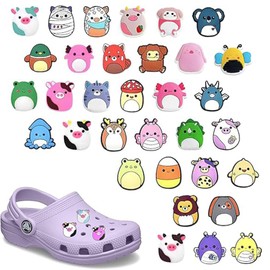 dinghaole 33 Piece Squishmallow Croc Charms Set for Shoes, Animal Durable Waterproof Shoe Decoration for Charms, Waterproof PVC Cartoon Decorations, for Parties, Birthday, Party, Kid, Unit size