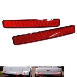 2x Red Lens Rear Bumper Reflector Light Left Right Van Compatible with 2003-2011 Transporter T5 Caravelle Multivan