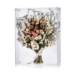 MarccTipton 11x14 Acrylic Shadow Box, Assemble Display Case, DIY Tabletop/Wall Mount Display Frame, All Clear Memory Box for Dried Flowers/Kids Room/Birthday/Wedding(11x14x2.5”, Need to be Assemble)