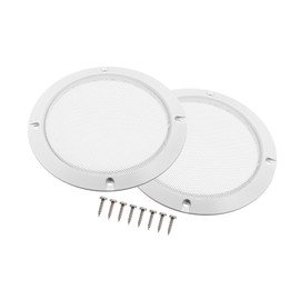 ACROPIX 5" Car Metal White Speaker Cover Mesh Subwoofer Grill Horn Guard with 8 Screws - Pack of 2