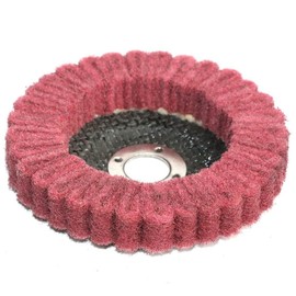 MiJunHD 4inch 100mm Nylon Fiber Flap Disc, Red 320 Grit Abrasive Buffing Sanding Wheel Grinding Scouring Pad for Angle Grinder Polishing Tool (Bore diameter:16mm,1Piece)