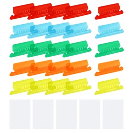sourcing map Hanging File Folder Tabs, 2 Inch File Folder Tabs and Inserts Plastic Clear File Folder Labels Filing Tabs for Hanging File Folders, Multicolor, 50 Pcs