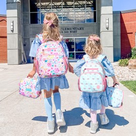 mibasies Toddler Backpack for Girls 2-4: Preschool Kindergarten Backpack - Cute Kids Backpacks for Girls - Flower Backpack for Girls Pink