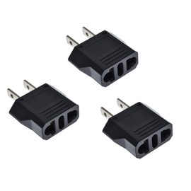 European to US Plug Adapter (3 Packs), Australia China Italy Switzerland Europe to US Plug Adapter, Easy to Use Fireproof Safe US Travel Adapter, EU to US Plug Adapter, Outlet Adapter Europe to USA.
