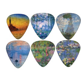 Creanoso Guitar Picks (12-Pack)- Claude Monet Waterlilies Famous Arts Paintings Plectrums - for Acoustic, Electric and Bass Guitars - Stocking Stuffers for Men and Women Guitarists Collectible Set