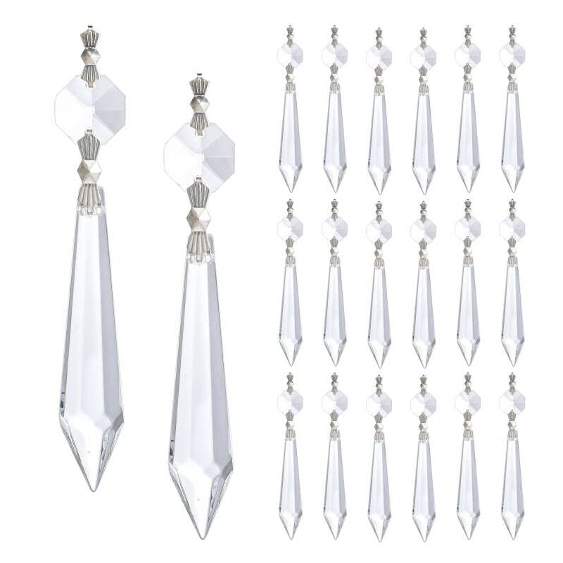 H&D HYALINE & DORA Crystal Icicle Prisms Clear Glass Bead