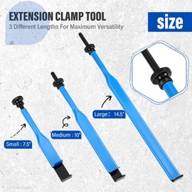 WILLBOND 3 Pcs Extension Wrench Clamp Tight Tool Set, 3 Different Length Wrenches Extension Clamp for Hard-to-reach Area Hold Nuts & Bolts, Compresses Gas Lines and Hose Clamps, Holds Nut from Turning