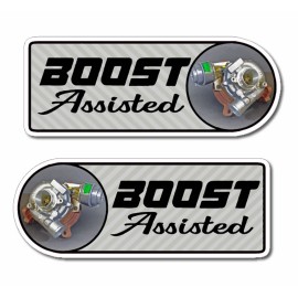 OwnTheAvenue x2 Boost Assisted Fender Turbo Drag Drift Drifting Racing JDM Vinyl Stickers 4"