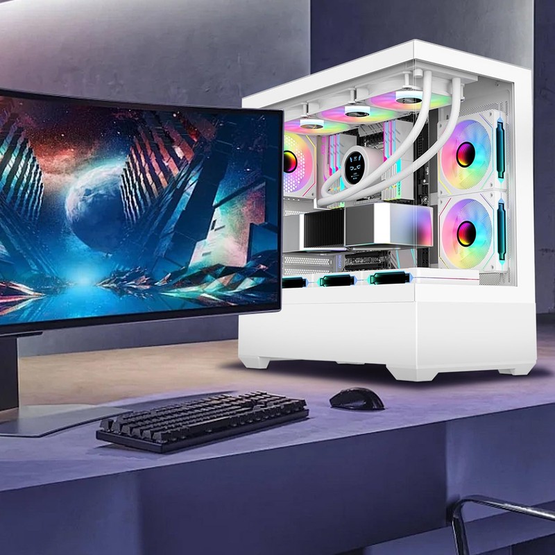 RGB Fans:5pack 120mm PWM ARGB Case Fan with Fan Hub
