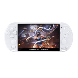 JXD Multifunctional Video Game Console 5.1 inch 7500 Free Retro Games Handheld Game Console Portable Pocket Children's Game Player Mini Arcade Emulator Device mp3/4 Holiday (White)