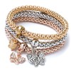 12PCS Gold/Silver/Rose Gold Corn Chain Bracelet Crystal Multilayer Butterfly Heart