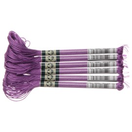 DMC DMC1008F #S552 Satin Thread Embroidery Thread 6 Bundles #25 8m Purple