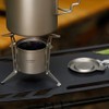 TOMSHOO Titanium Alcohol Stove with Lid Foldable Legs and Pot