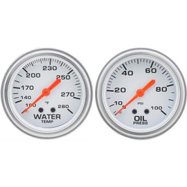2-5/8 In Water Temperature & Oil Pressure Gauges w/Mounting Plate