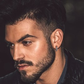 Bandmax Skull Earrings for Men Women Square Star Earrings Skull Hoop Earrings Stainless Steel Hanging Earrings Chic Earrings Fashion Punk Earrings Accessory, Stainless Steel, No Gemstone