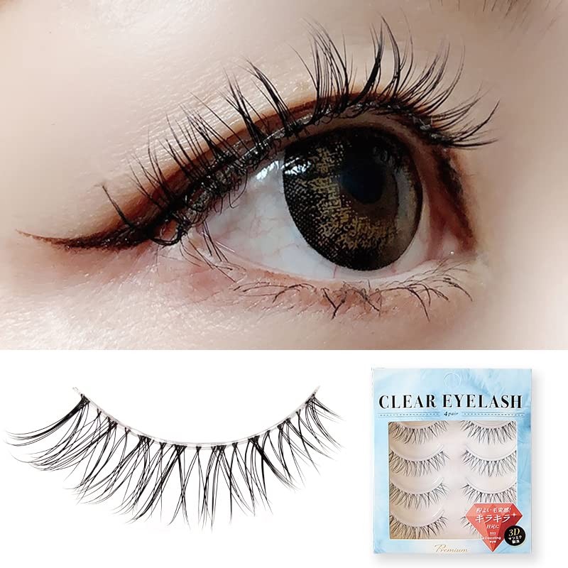 CLEAR EYELASH Natural False Eyelashes Matsueku 4 Pairs (Dazling Eye)