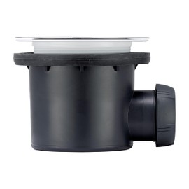 Wirquin 34060401 Shower Plughole Swirl Diameter 90 mm Chrome-Plated ABS Grate Grey