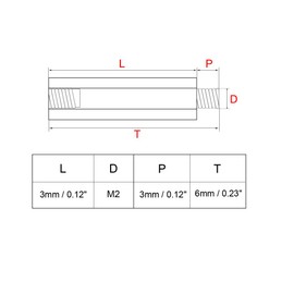 sourcing map 50pcs M2 3+3mm Male Thread Brass Round Standoff Spacer Screw PCB Pillar
