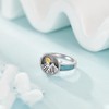 URONE Mountain Ring 925 Sterling Silver Mountain Peak with Sun