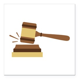 CafePress Judge Gavel Square Car Magnet 3 X 3 Square Car Magnet, Magnetic Bumper Display