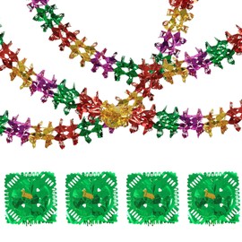 4Pcs Christmas Ceiling Decorations, Foil Christmas Decorations Garlands Swirls Christmas Ornaments, Ceiling Hanging Christmas Decorations Indoor Outdoor Birthday Wedding Christmas Party Decor Supplies