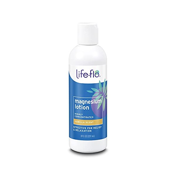 Life-flo Magnesium Lotion w/ Concentrated Magnesium Chloride | Calms & Rejuvenates Muscles & Mind | Vanilla Scent | 8oz (3 Pack)
