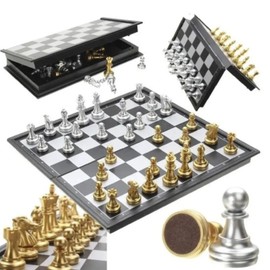 Novelty, Ajedrez Magnético, Juego de Mesa, Mejora Agilidad Mental, Juegos Clásicos y Tradicionales, Tablero Plegable