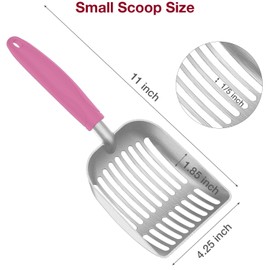 Frxat Cat Litter Scoop, Kitty Metal Scooper, Aluminum Alloy Sifter, Kitten Pooper Lifter, Deep Shovel, Long Handle, Poop Sifting, Durable, Heavy Duty, for Litter Box