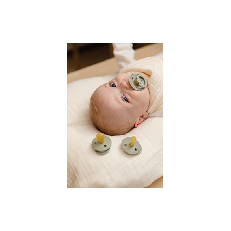 BIBS Pacifier Colour 2 PACK Latex Size 1 Vanilla/Blush