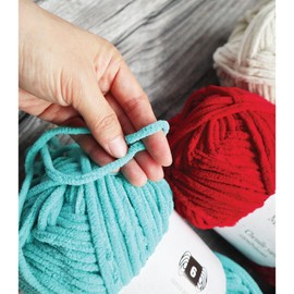 MSD&FT 3 Skeins of Chenille Yarn,Velvet Yarn,DIY Yarn (Light Blue)