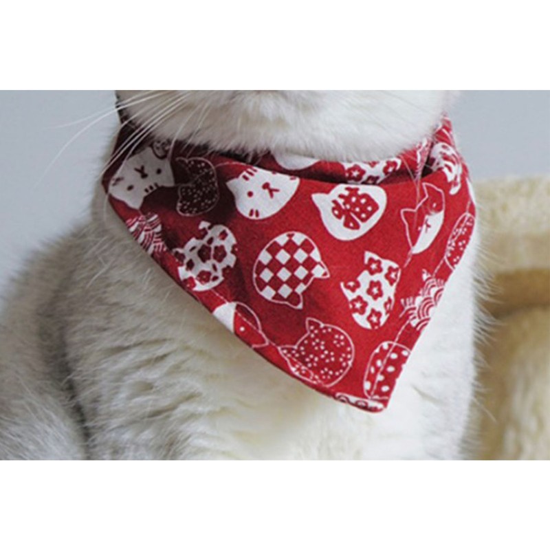 Cat Triangle Bib Cute Japanese Style Adjustable Mohair Pet Triangle