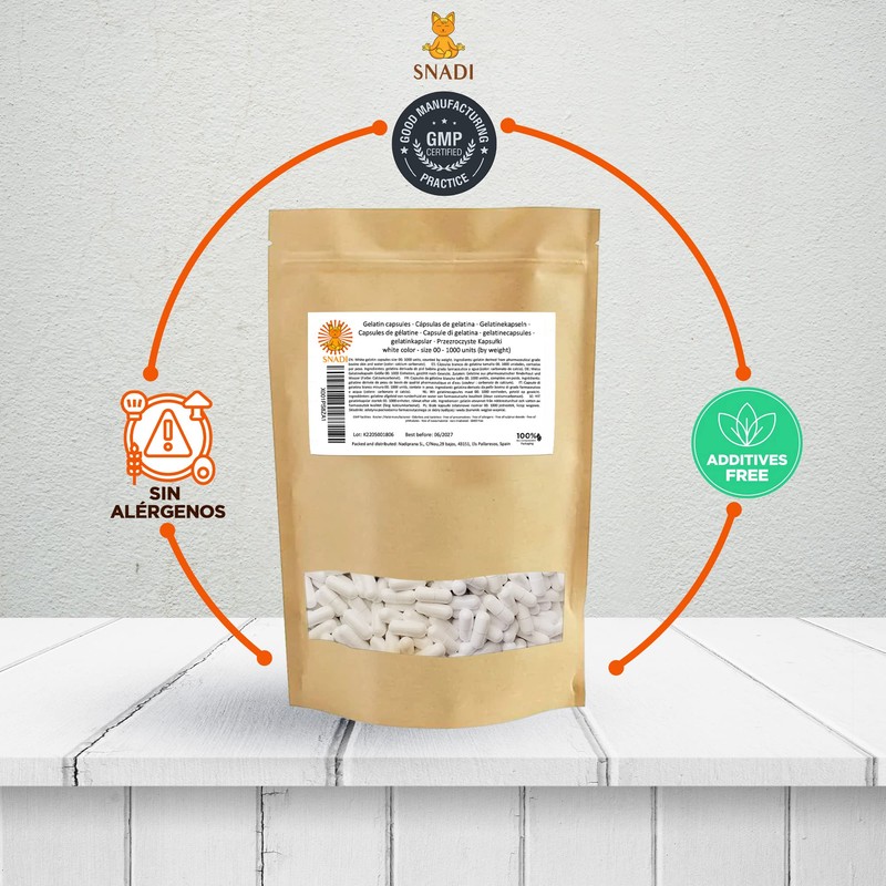 Gelatin Capsule Size 00 Pack of 1000 Empty Capsules White